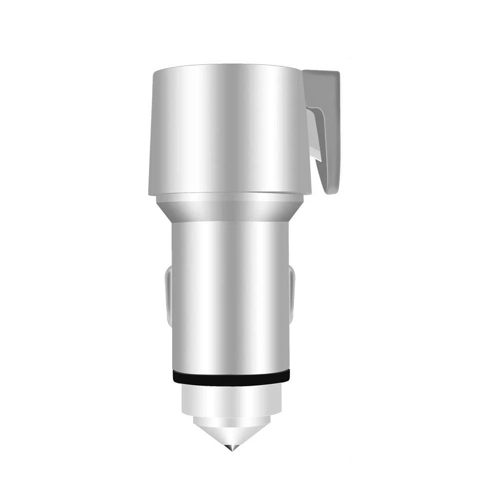 

3 in 1 Quick Charger Dual USB Car Charger Seat Belt Cutter Emergency Hammer Glass Breaker Razor Sharp