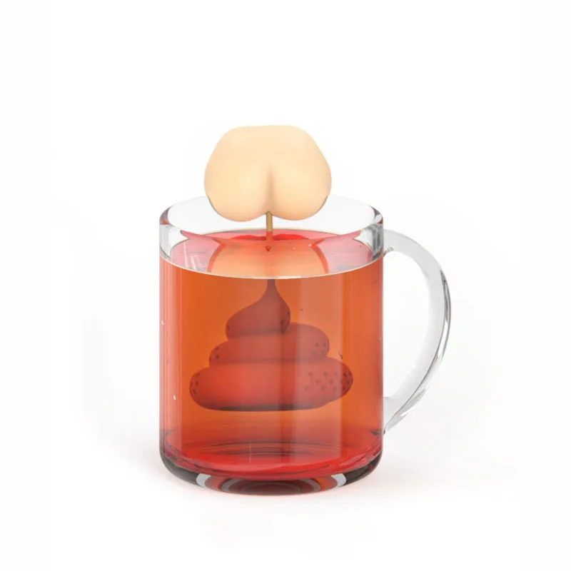 Poop Shaped Silicone Amazing Tea Infuser Bag Strainer Herb Spice Filter Diffuser Teapot Tea Leak Odorless Kitchen Tool Reusable