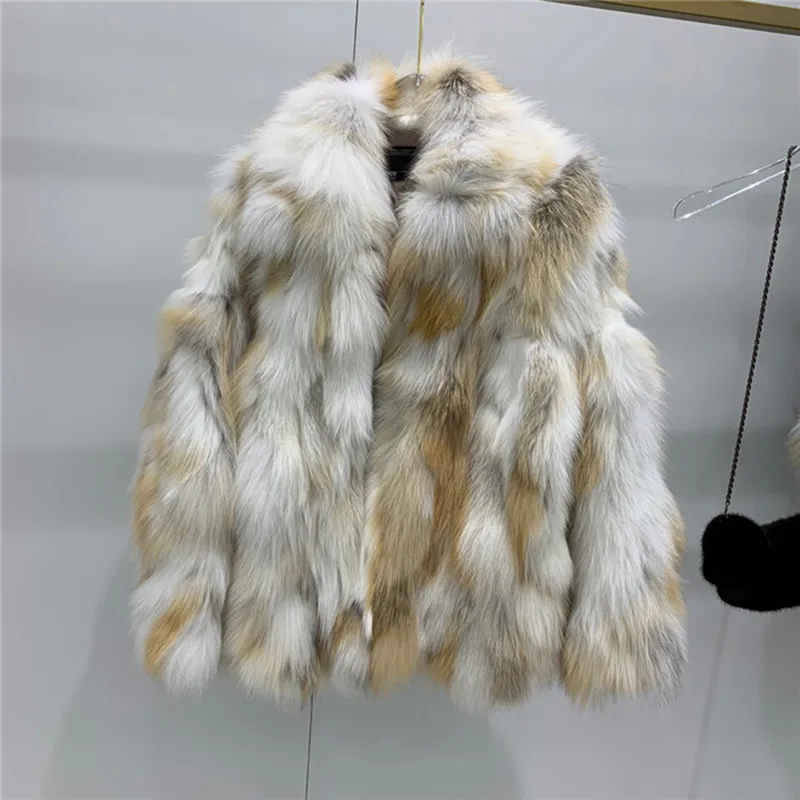 Winterjas dames натуральное меховое пальто из красной лисы зимнее теплое модное женское меховое пальто большого размера - Цвет: red fox