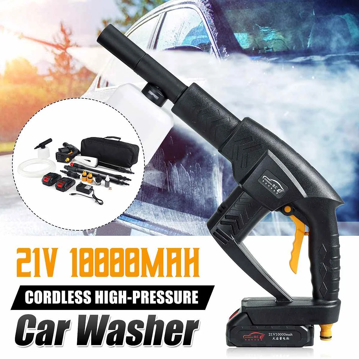 US $78.29 Car Washer 12V Portable Cordless High Pressure Cleaner Lithium Battery Car Washing Machine Auto Garden Home Cleaning Tools