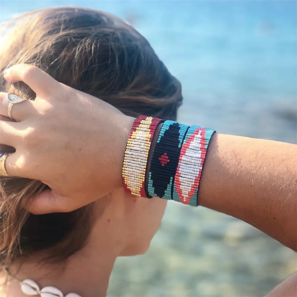 Go2boho MIYUKI Beads браслет женский MIYUKI Joyeria турецкий браслет evil eye летние пляжные украшения Pulseras Mujer ручной работы - Окраска металла: MI-S190202 MIYUKI