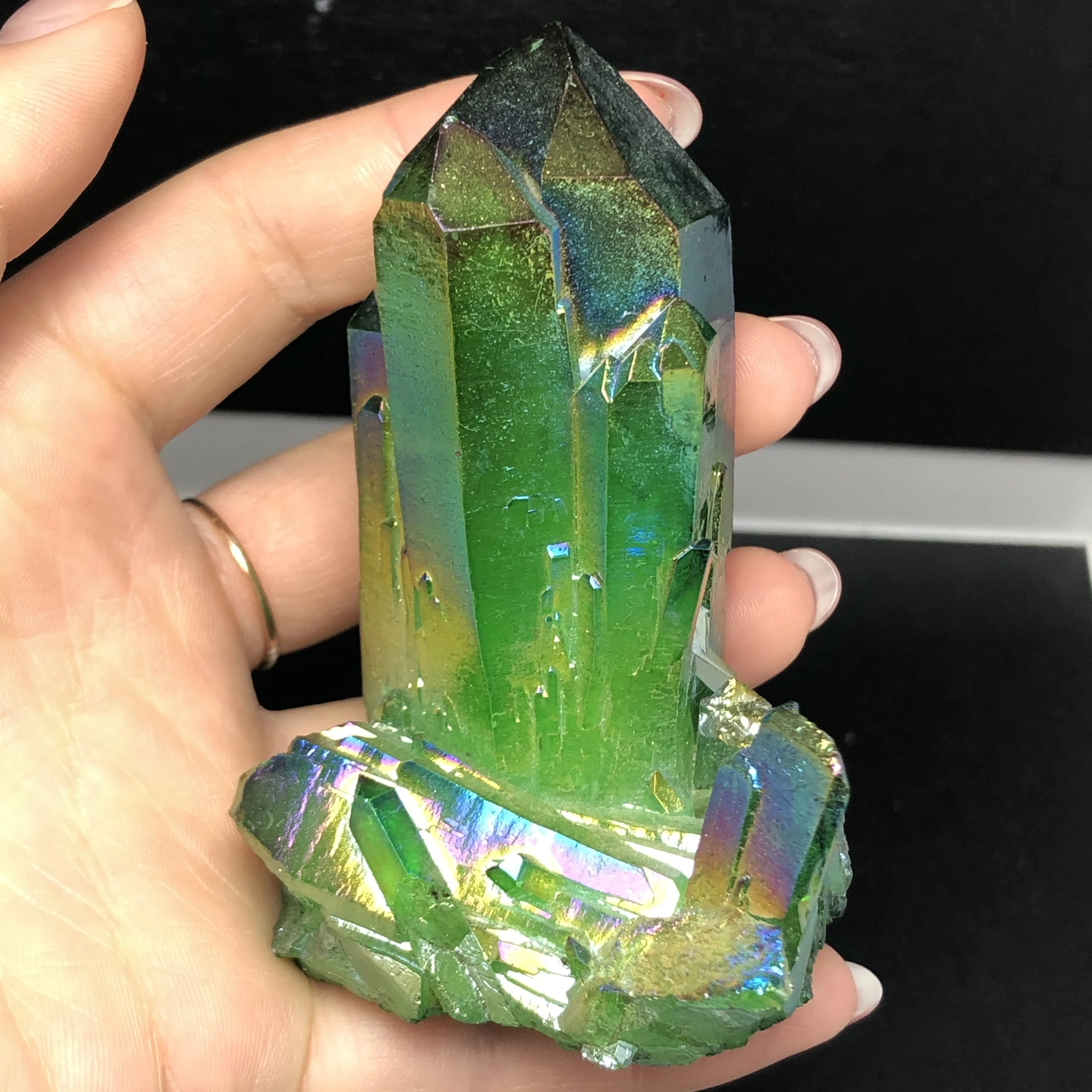 200 г аура Кристалл кластер небесно-голубой Ангел Аура Титан образец кристалла