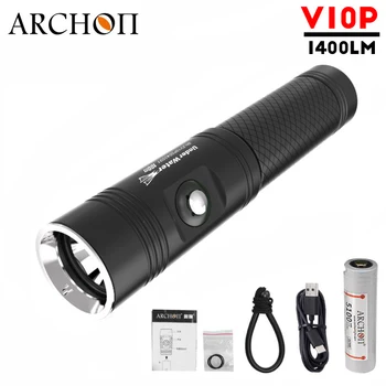 

ARCHON V10P 1400 Lumen Recharge Diving Flashlight CREE LED Flashlight Diving Torch Underwater Dive Light Fill Light Strobe Lamp