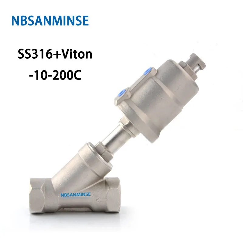 NBSANMINSE JDF 100s0nc6-v 3/8 1/2 3/4 1 Угол сиденья клапан из нержавеющей стали 316 с Viton нормально закрытый клапан высокого качества