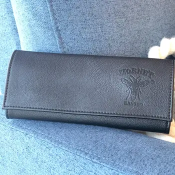 

HORNET PU Leather Cigarette Tobacco Pouch For Rolling Paper 177*220MM Wallet Tobacco Herb Odor Black Storage Bag High Capacity