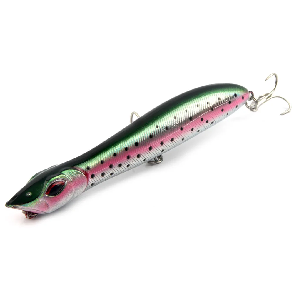 Snake Popper Head Lure 140mm 26g Floating Crankbait Sea Bass Pike Bait Pencil Topwater Popper Artificial Fishing Tackle