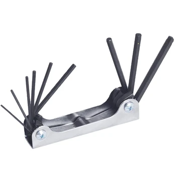 

HLZS-Folding Hexagon Key Set Inch Wrench, Nine Key, Aluminum Alloy Folding Wrench Hex Wrench