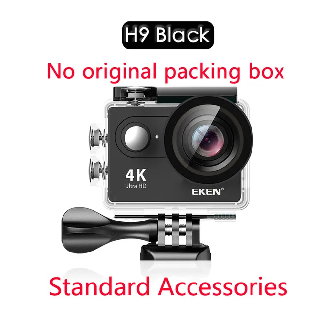 H9 Black (No box) Eken H9/H9R экшн Камера 4K 30FPS со сверхвысоким разрешением Ultra HD, Wi-Fi, 2,0 170D подводный Водонепроницаемый шлема видео Камера s go Спортивная камера extreme pro - Цвет: H9 Black (No box)