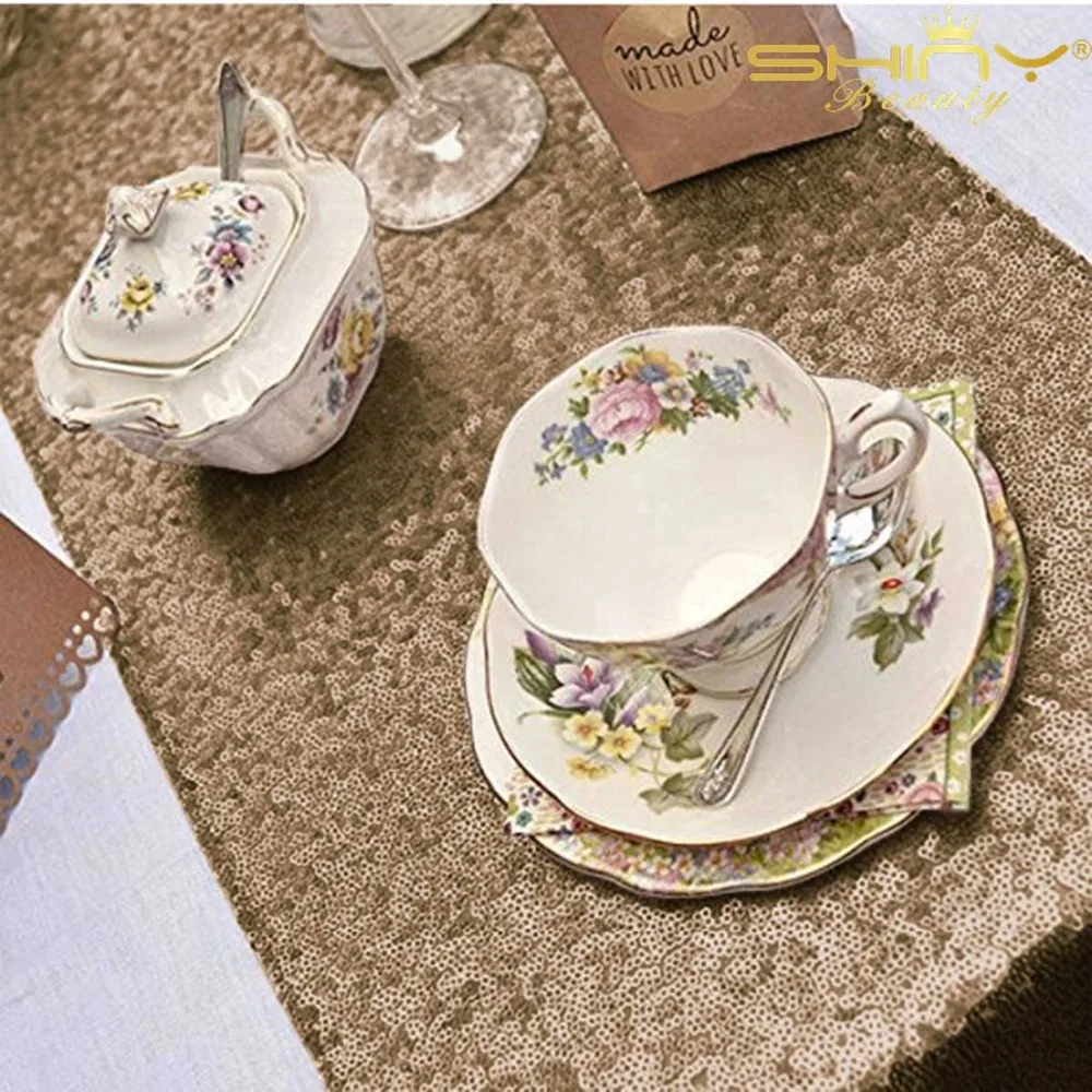 2 шт. в упаковке, настольная дорожка с блестками, 12x108 дюймов, Свадебные украшения с блестками, 108 дюймов, медная блестящая настольная дорожка, s-M12