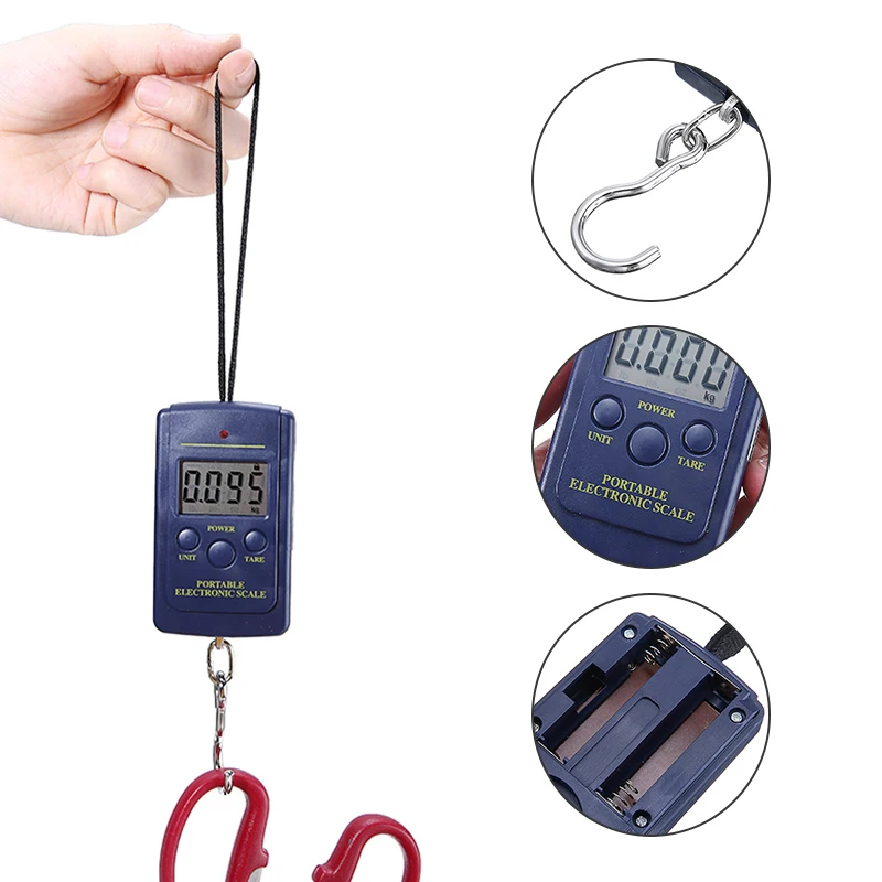 

Mayitr 1pc 50kg/10g Mini Digital Scale For Fishing Luggage Travel Weighting Steelyard Portable Electronic Hanging Hook Scale