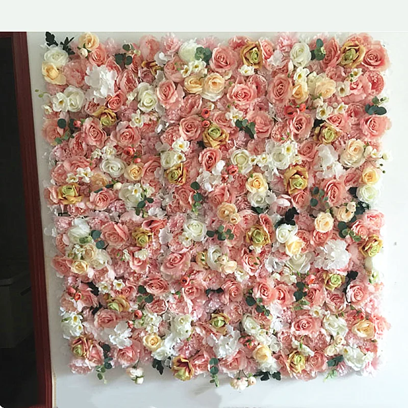 60x40cm Artificial Flower Wall Rose Silk Wedding Decoration Christmas Party Activity Outdoor