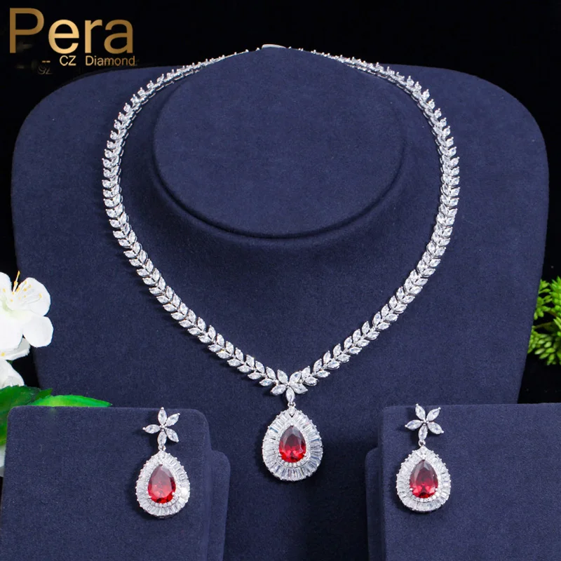 Комплект из колье и серёг с фианитом в виде капли воды|necklace and earring set|necklace earringsdrop
