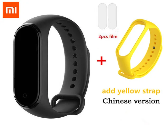 Xiaomi Mi-браслет 4 смарт-Браслет фитнес-браслет AI Bluetooth 5,0 AMOLED цветной сенсорный экран AI частота сердечных сокращений - Цвет: add Yellow strap