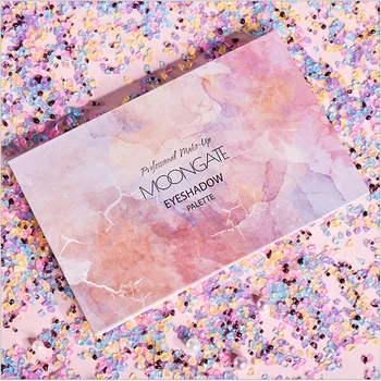 

Moongate 15 Colors Waterproof Natural Make up Eyeshadow Tray Marble Eyeshadow Colorful Pearlescent Baking Powder Makeup Cosmetic