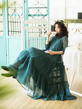 

Original Design AIGYPTOS Women Dresses Spring Summer Vintage Elegant Slim Dress Bemian Casual Loose Chiffon Big Swing Dresses