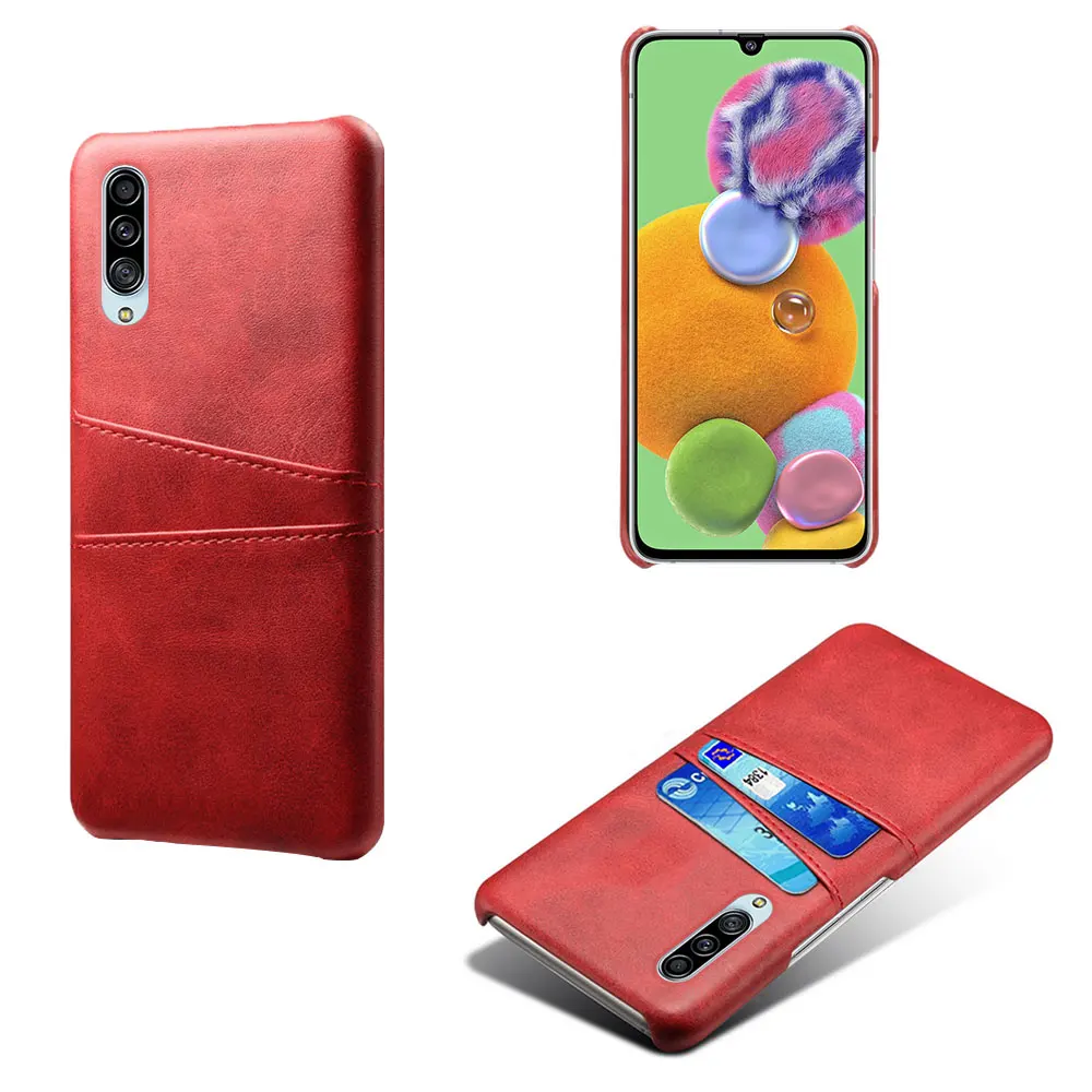 Для samsung Galaxy A90 5G A70 A50 A30 A20 A10 чехол для кредитных карт Чехол Винтаж из искусственной кожи чехол-бумажник чехол для samsung A80 A60 A40 A20E - Цвет: Red