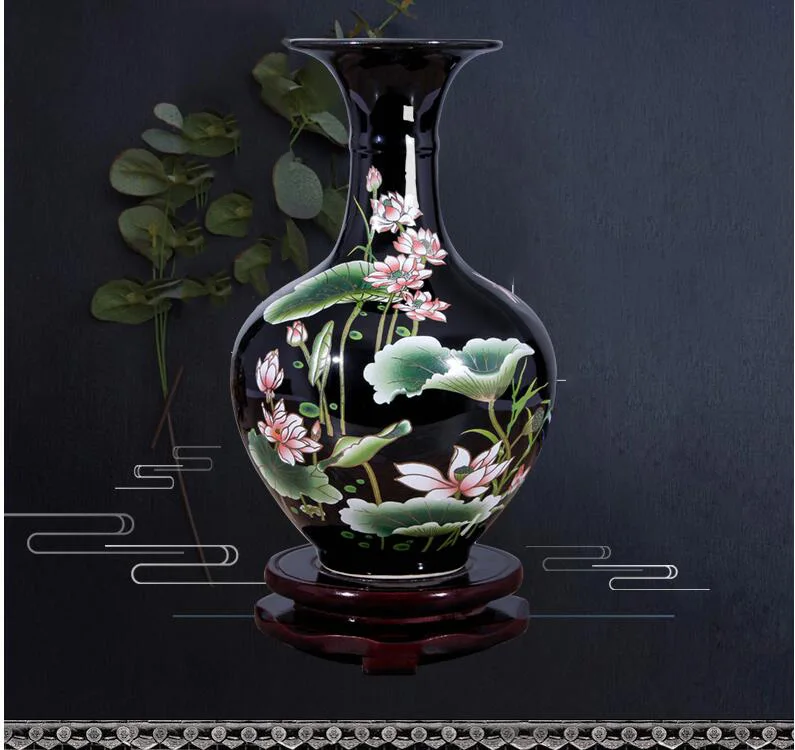 Китайская керамическая ваза, настольные фигурки, ремесла, домашний стол для гостиной, украшение для офиса, магазин, аксессуары, украшения, искусство