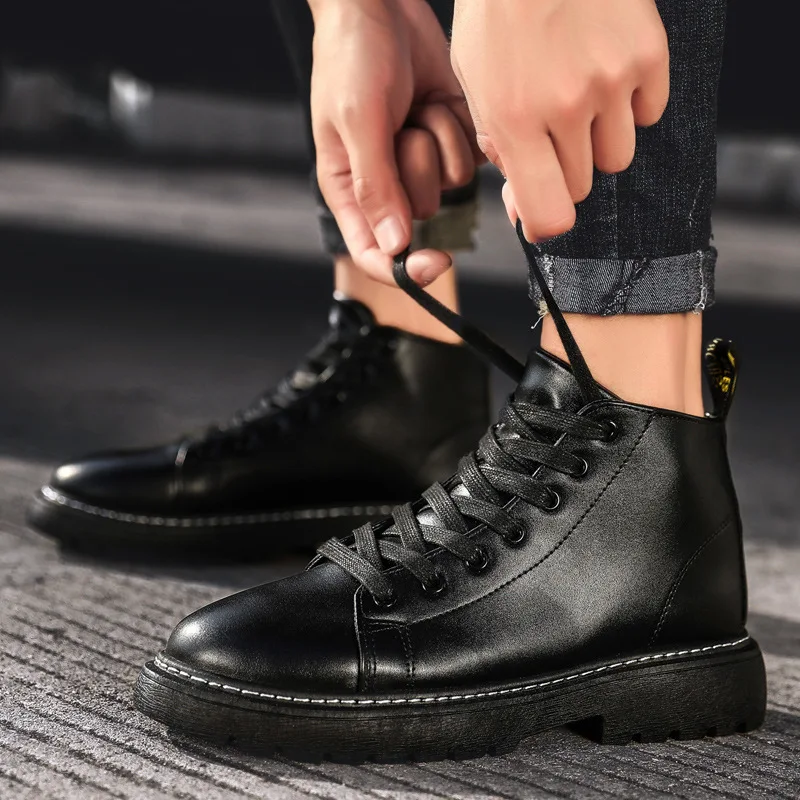 

2019 Autumn And Winter New Style Men Martin Boots Versatile British Style Thick Bottomed Worker Boot Outdoor Leather Waterproof