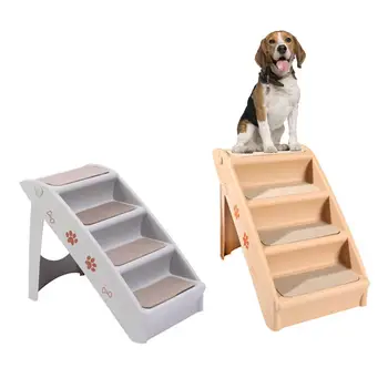 

Pet Stairs Folding Pet Steps Nonslip 4-Step Pet Ladder For Indoor Dogs And Cats 61*38*47.5cm