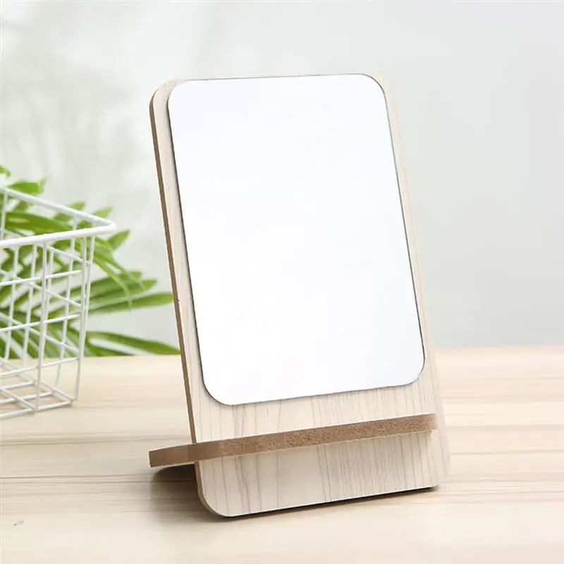 1pc Makeup Mirror Cosmetic Tabletop Clear With Phone Holder Stand For Bedroom Home | Дом и сад