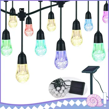 

12 LED Solor Lights String Multicolor Outdoor Bubble Ball Light Strip Waterproof Crystal Lighting Lamp Garden Decoration