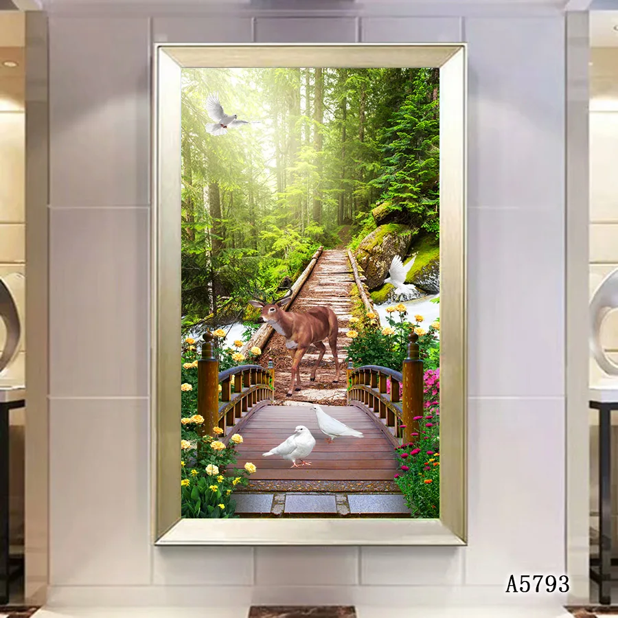 Modern Green Tree Forest Landscape Oil Canvas Painting Printing Decorative Art Printing on Canvas Wall Art Picture Home Decor