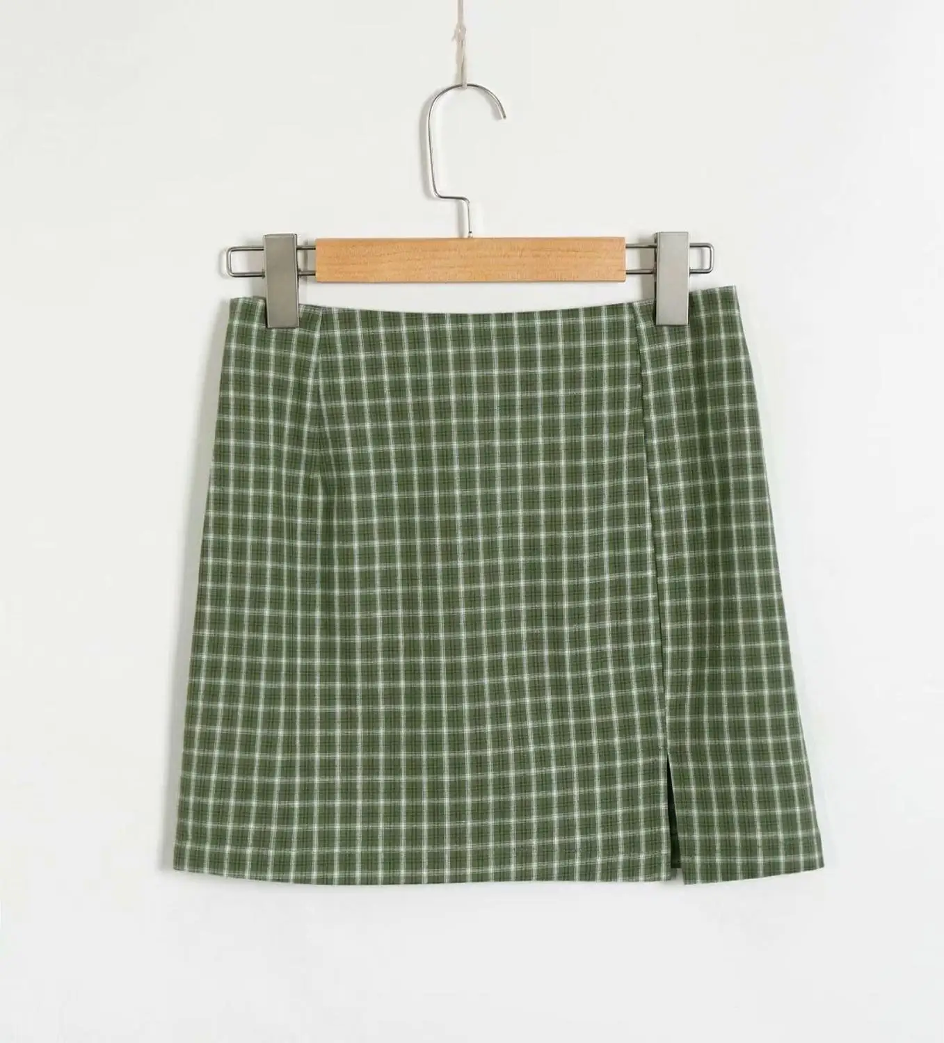 Женская модная новая мини юбка без застежки Летняя короткая в клетку с высокой