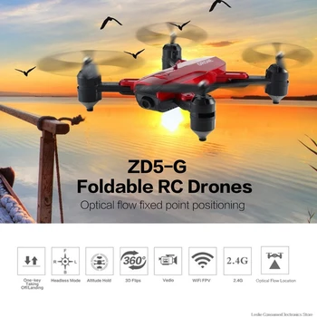

ZD5-G Foldable RC Drones With 1080P 5MP WIFI Optical Flow Dual Camera FPV RC Helicopter Aircraft Model Toys Smart Follow