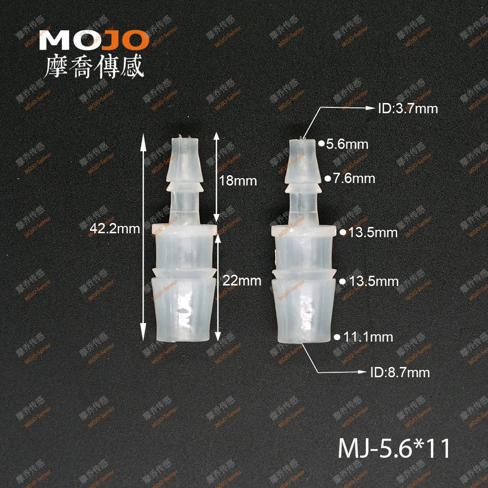 MJ-S5.6x11(10 шт./лот) PP Reducing Straght Тип колючей воды фитинги разъемы