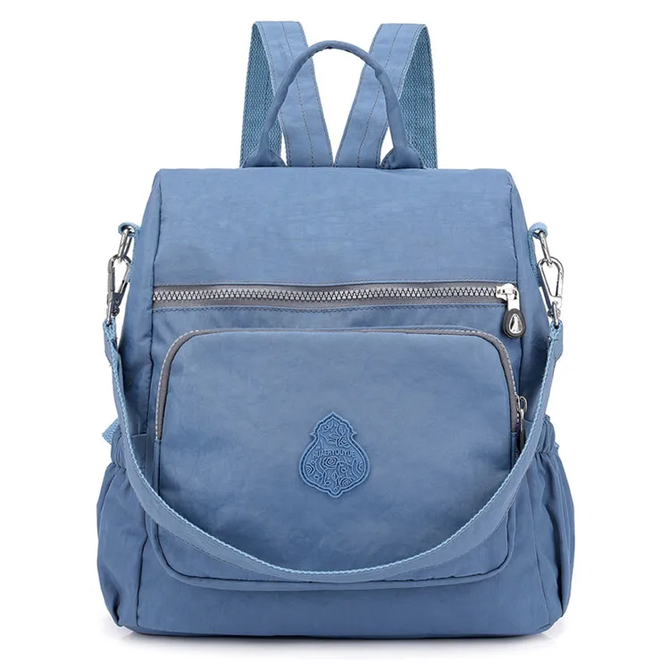Винтажный женский рюкзак нейлоновый Противоугонный женский рюкзак повседневный рюкзак высокого качества дорожные сумки на плечо для подростков рюкзак - Цвет: Grey Blue
