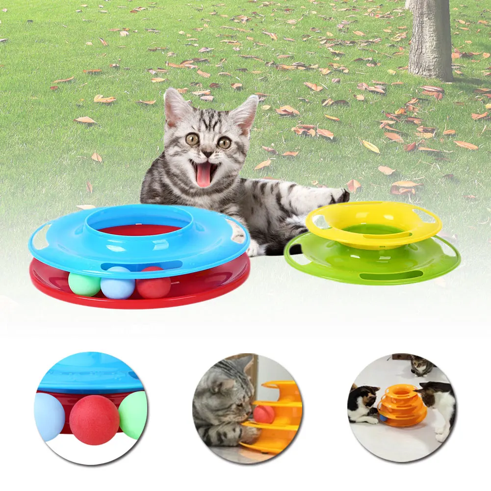 Игрушка для кошек, интеллект, тройные слои, товары для кошек, игрушки для домашних животных, шары, поворотный стол, пластик