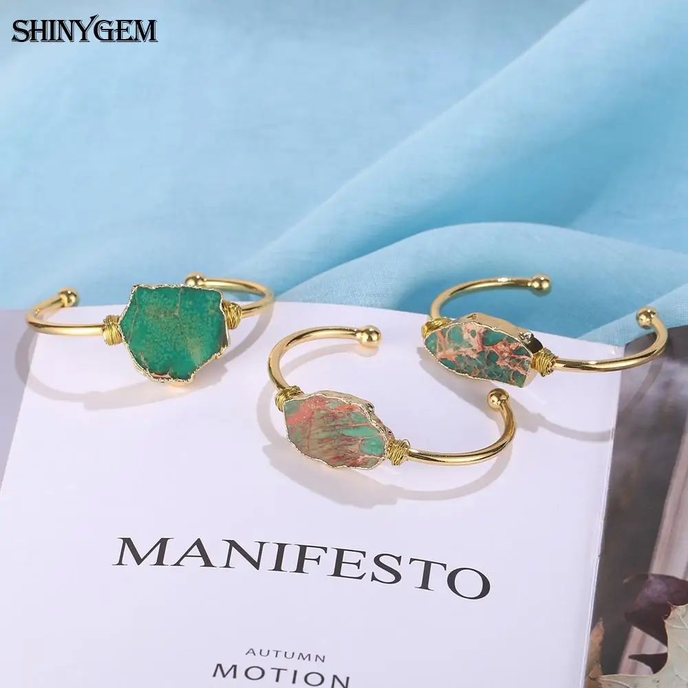 Женский Браслет манжета ShinyGem винтажный стиль естественный неправильной формы