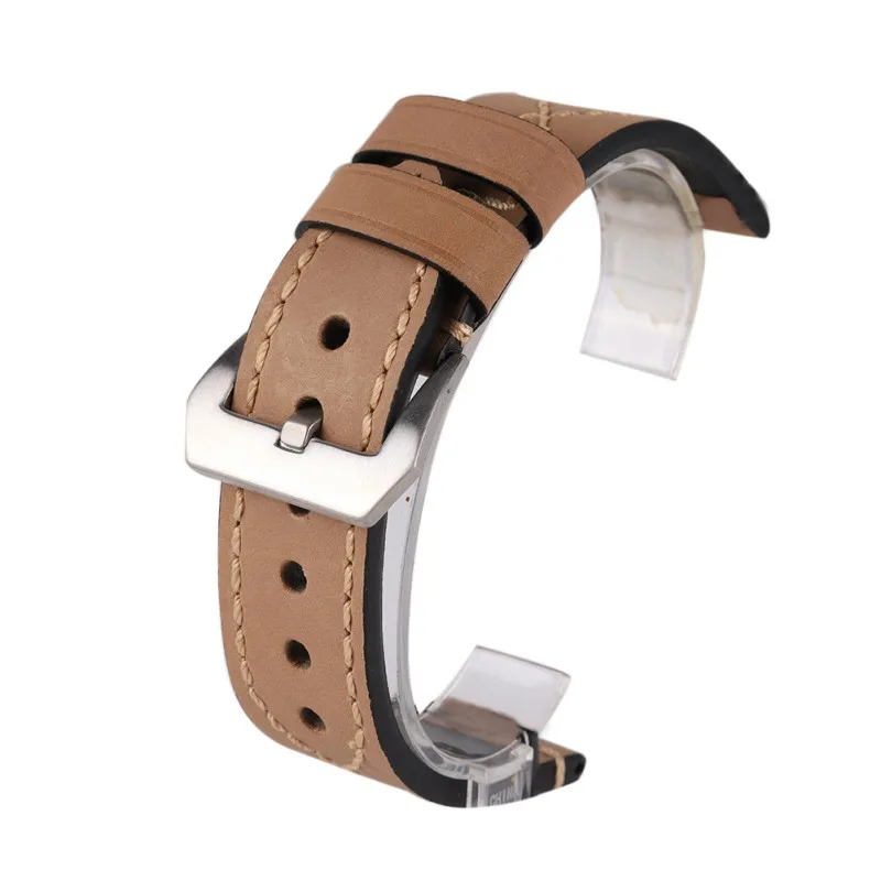 Ремешок для часов, регулируемый кожаный браслет с пряжкой, ремешок для часов, Сменные аксессуары для samsung, часы 20-26 мм
