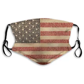

American Flag Protective Mask with Gasket Disposable Water Repellent Multilayer Filter Adult Sunscreen Large Mask S