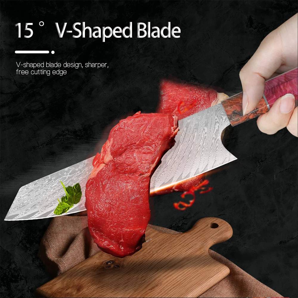 大马士革八角稳定木柄方头8寸流沙纹料理刀详情页_05