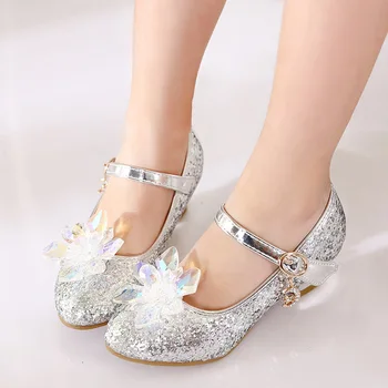 

Children's Crystal Shoes 2020 New Fashion Big Kids Show High HeelPrincess Dance Shoes Girls Sneakers