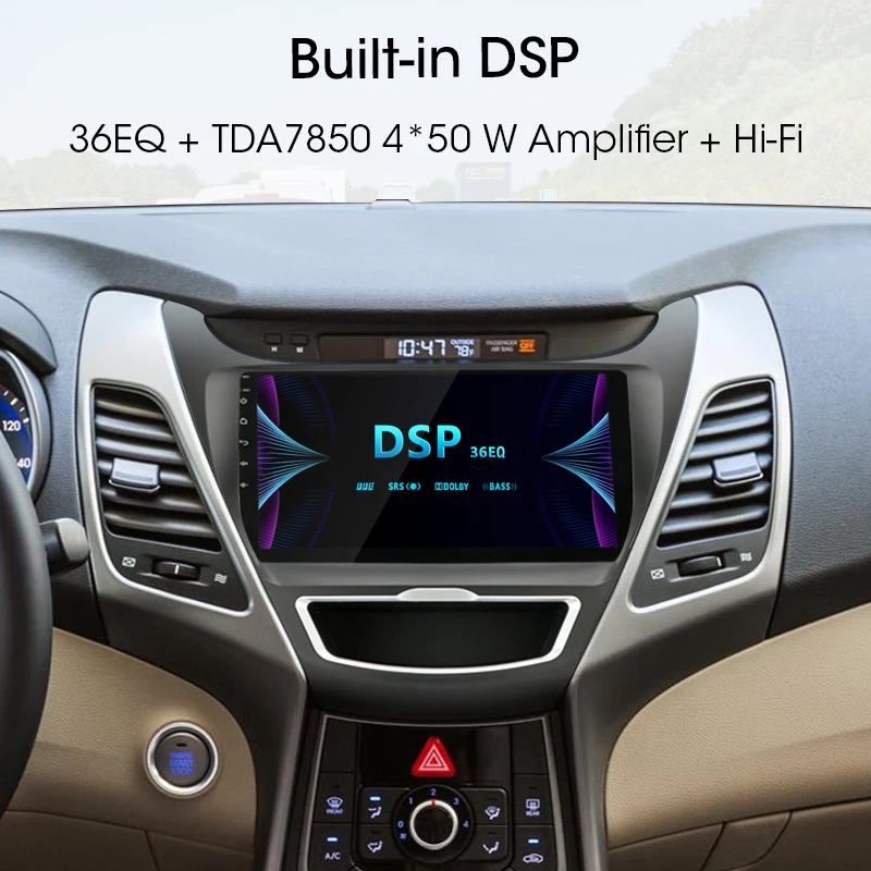 Jansite RDS DSP " автомобильное радио для hyundai Elantra 2012- Android 36EQ 2G+ 32G мультимедиа сенсорного экрана видеоплееры с рамкой