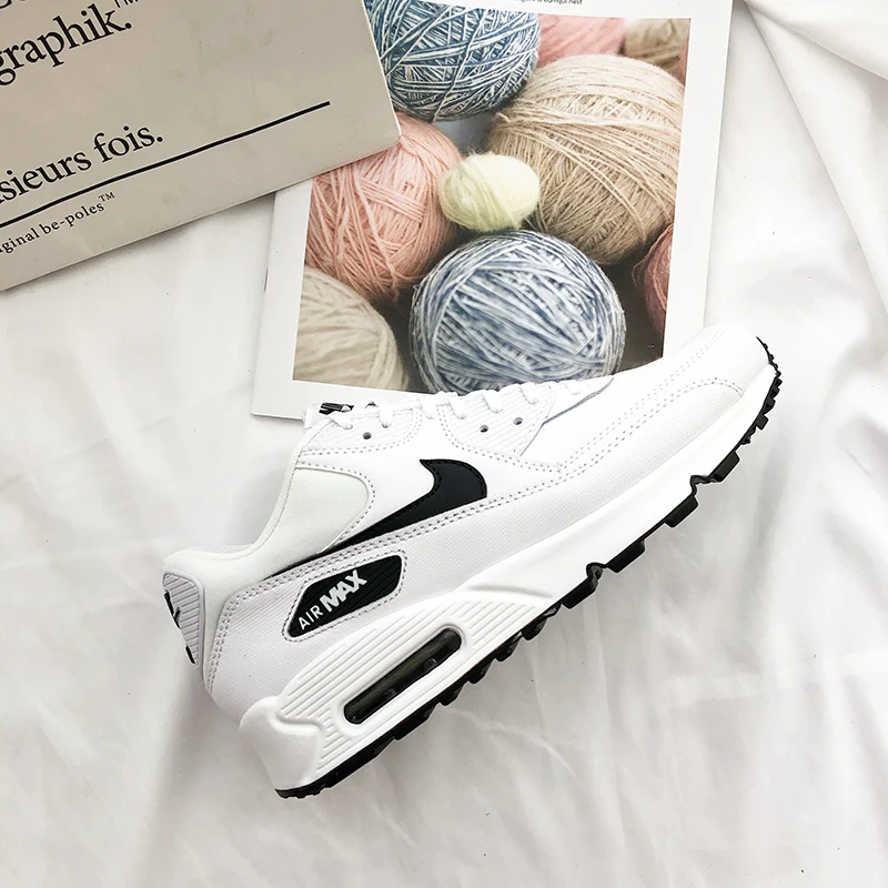 Original Authentic NIKE AIR MAX 90 ESSENTIAL Women's Running Shoes Sneakers Classic Outdoor White Comfortable New325213-131