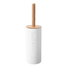 Бамбуковая напольная щетка для унитаза с основанием для ванной комнаты, чистящая щетка с держателем, аксессуары для туалета