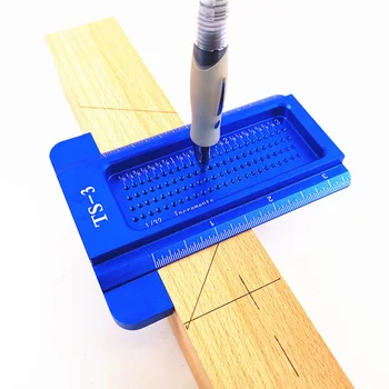 

TS 3 Crossed-out Tool Aluminum Alloy For Carpenters T Type Ruler Center Finder Manual Fast Marking Woodworking Scribe Measuring