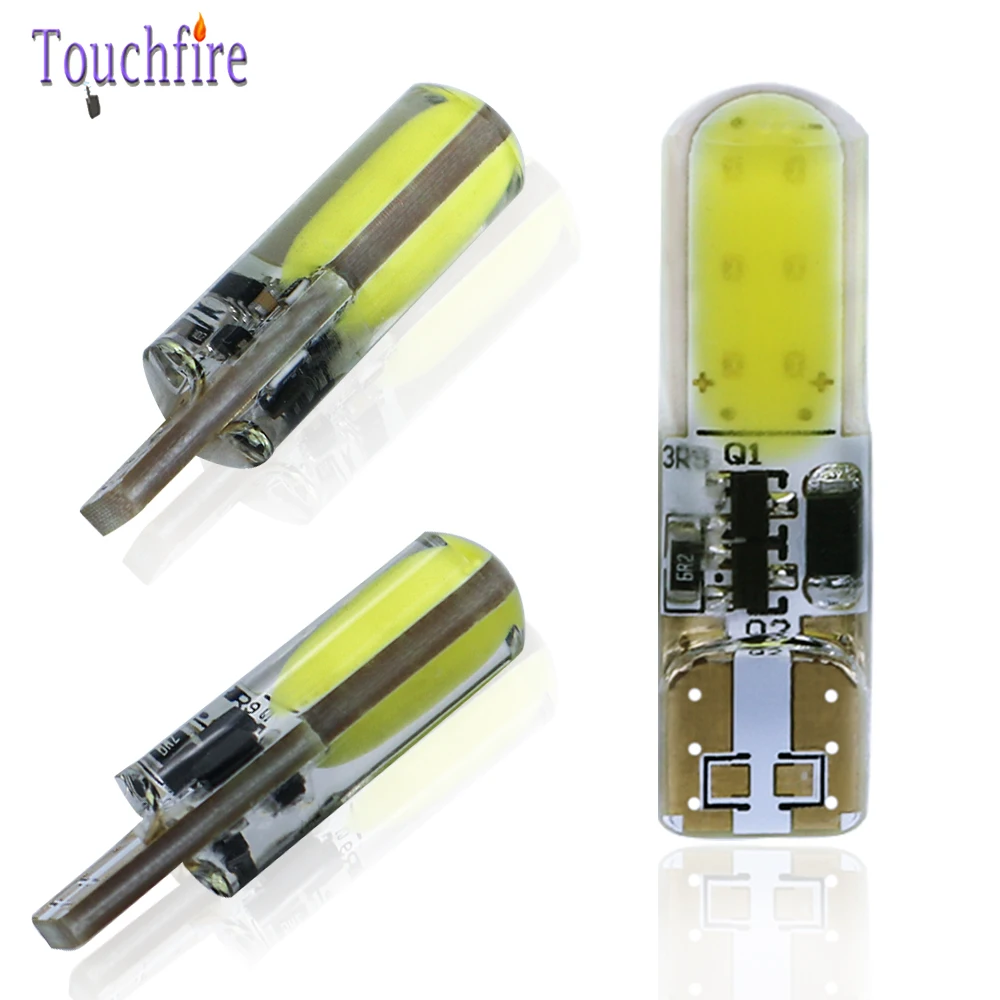 100 шт. T10 12LED W5W 168 194 автомобильные лампы COB светодиодный стробоскоп силикагель Авто Подсветка салона лампа для чтения номерного знака светильник 12В оптом
