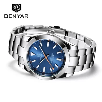 BENYAR-reloj de marca Original para hombre, relojes mecánicos de lujo, deportivo, resistente al agua, azul, marca de lujo