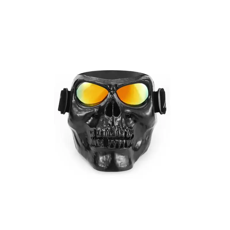 Череп головы мотоциклетные очки маска Открытый езда мотокросса шлем очки ветрозащитный внедорожных грязи велосипед защитное снаряжение - Цвет: Black red