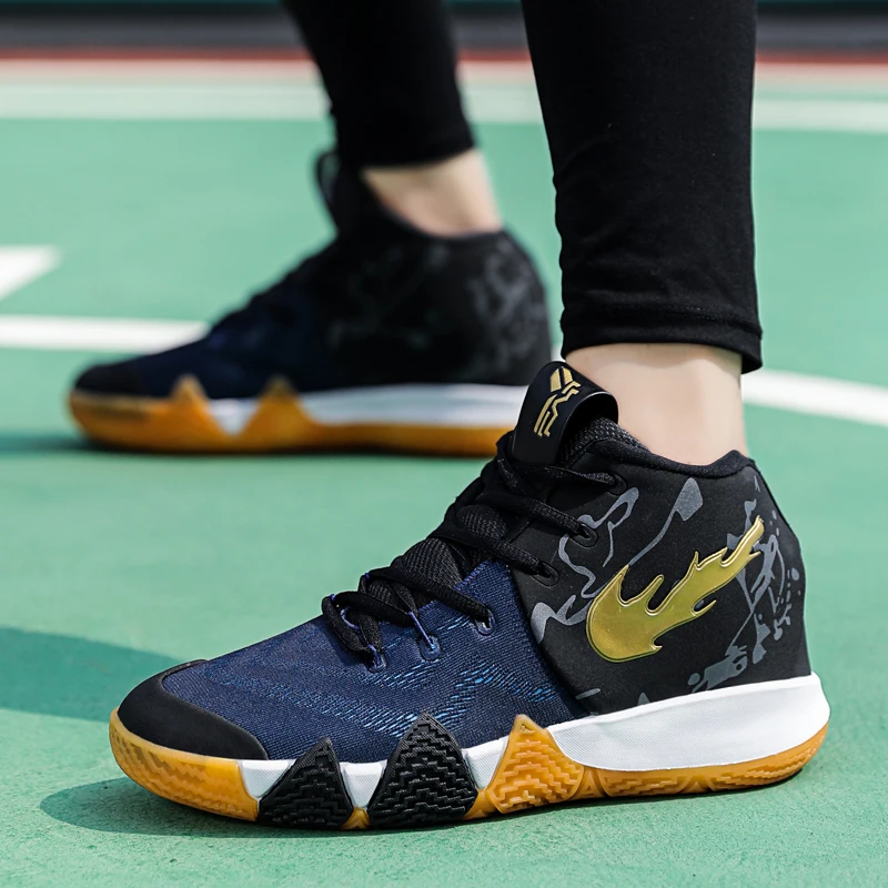 Новые цветные баскетбольные кроссовки с высоким берцем Kyrie 4, мужские баскетбольные кроссовки с нескользящей подошвой, zapatillas hombre Deportiva Basket Li Ning Zapatos - Цвет: Черный