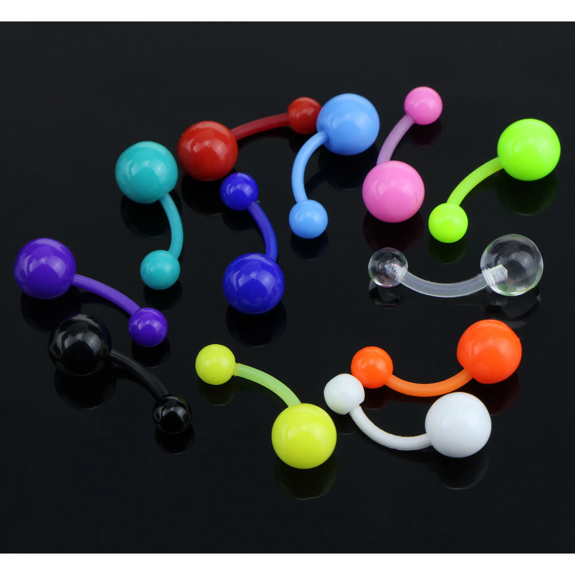 Piercing jewelry 10 pcs/lot Piercing Navel Surgical Steel Single Crystal Rhinestone Belly Button Rings