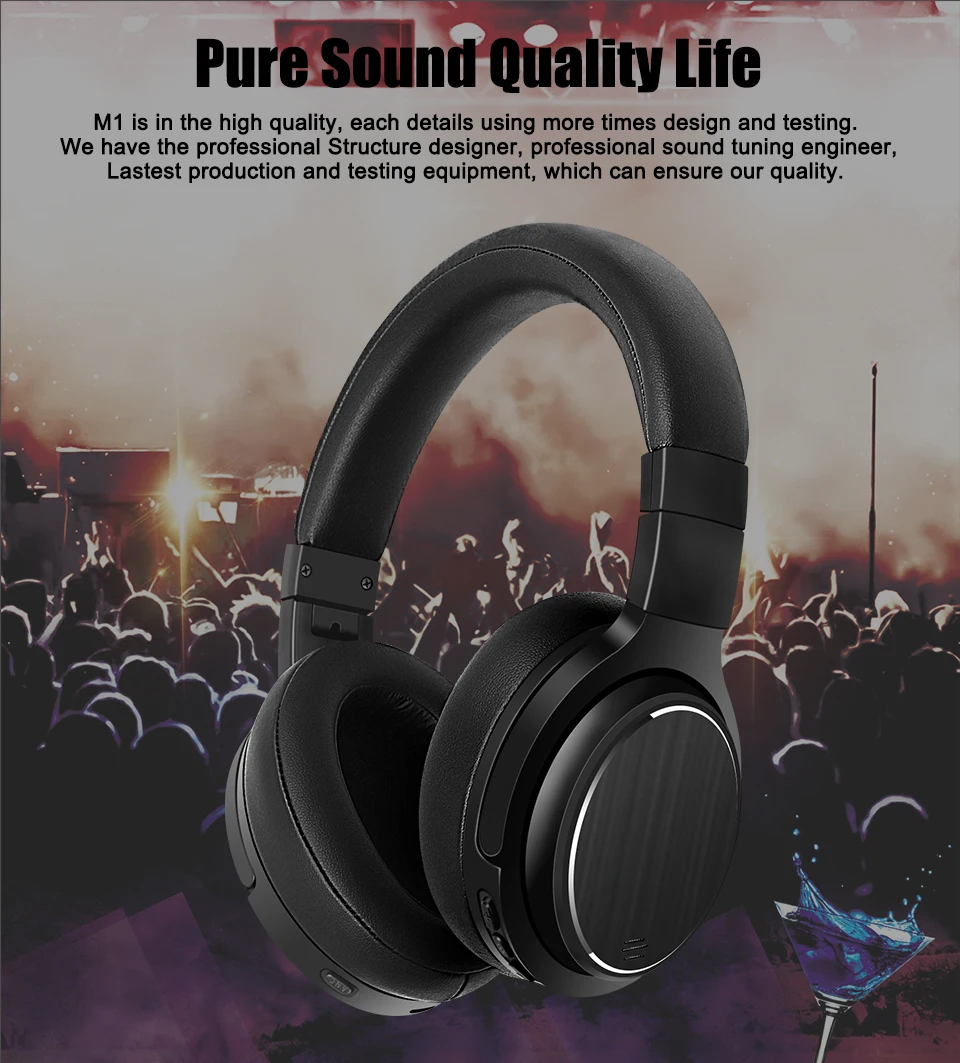 Россия M1 ANC Bluetooth наушники Беспроводная Bluetooth гарнитура для планшета ТВ телефона активные шумоподавляющие наушники