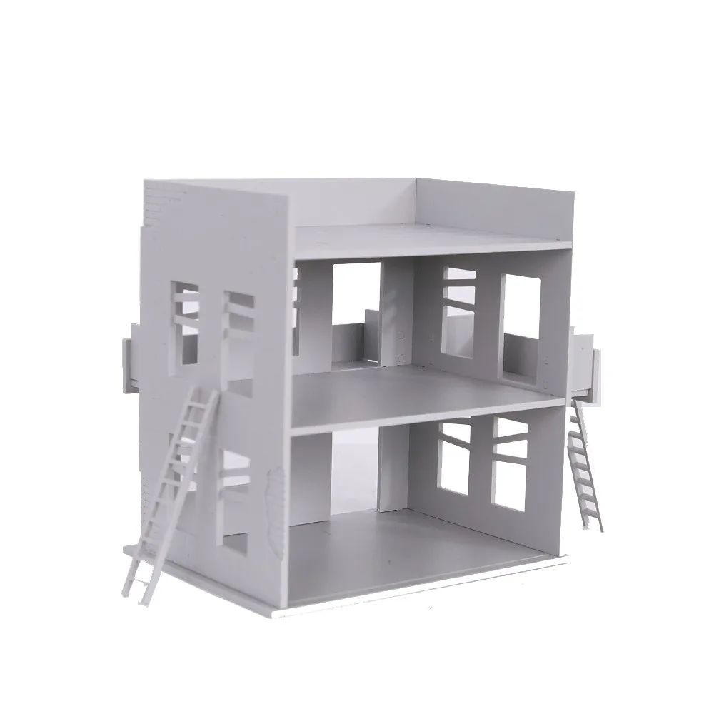 1:72 Model Railway Scenery Ruin Building Abandoned Architecture Damaged Kits Sand Table Layout Landscape - Image 5