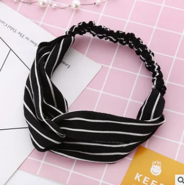 

Women Girl Turban Stripe Elastic Head Wrap Headband Twisted Knotted Spa Hairband Headwear Black Pink Yellow Red