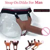 Sex Products DLX Realistic Strap on Dildo Silicone Hollow Dildo Strapon Harness Penis Enlarger Extender Sex Toys for Man Gay 1