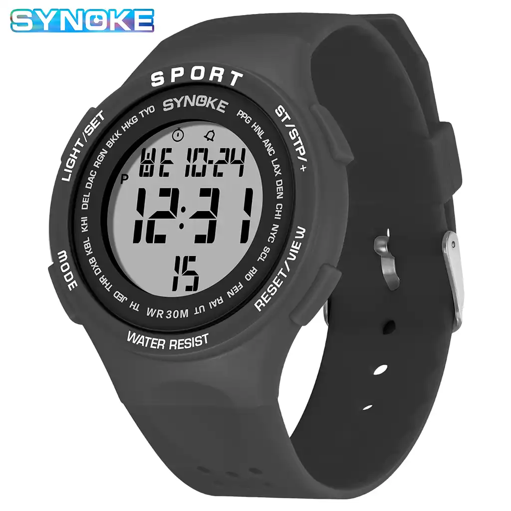 Synoke男性の腕時計防水スポーツledデジタル腕時計超軽量大型ダイヤル学生電子時計リロイhombre デジタル腕時計 Aliexpress